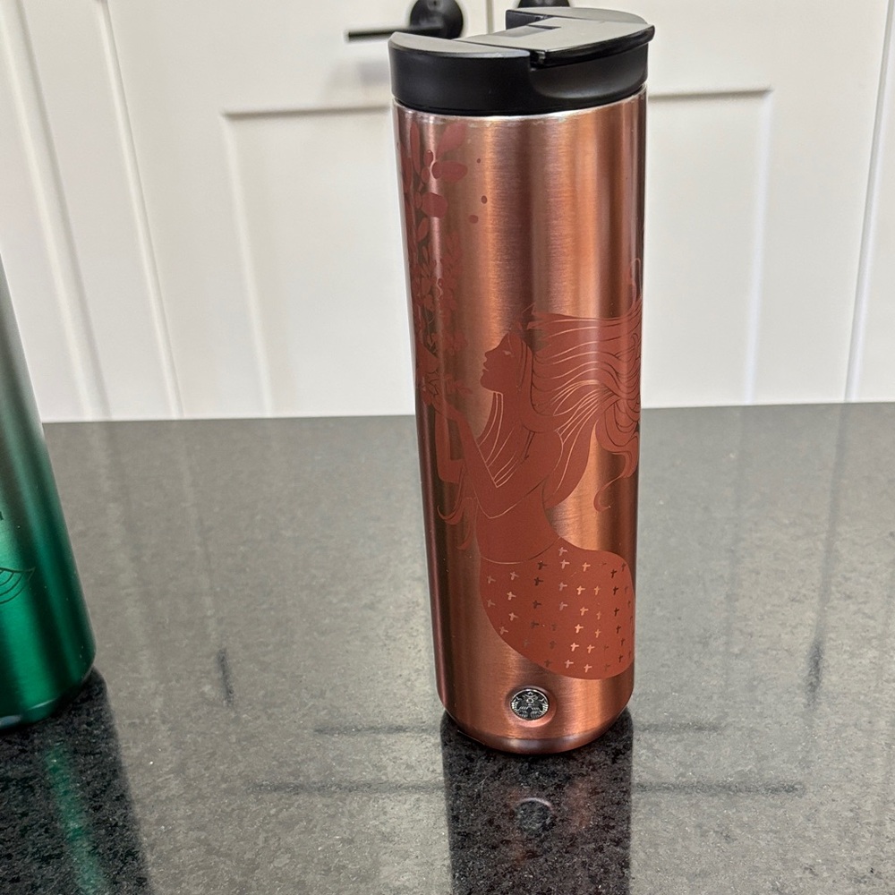 Starbucks Mermaid Design Copper Travel Mug